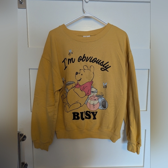 Disney Tops - Disney Winnie the Pooh crewneck sweatshirt in golden yellow size Junior Large.